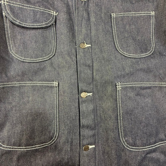 Bob Barker Mens Denim Chore Jacket Blue Fleece Lined Work Coat XL 46/48 Mexico - Picture 6 of 6